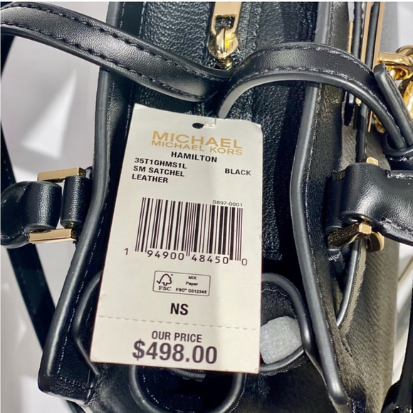 Michael Kors Hamilton Small Satchel Crossbody Bag Black - Picture 5 of 8